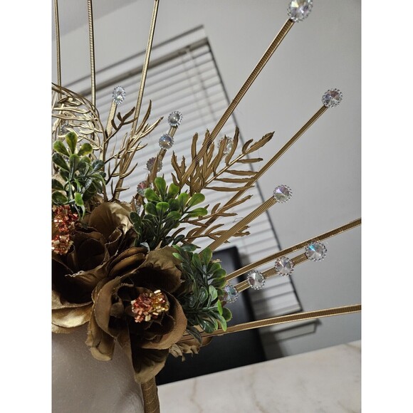 Golden Flowers Halo Crown, Floral Headpiece, Handmade, NEW - Picture 13 of 13